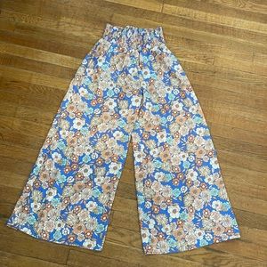 Floral Wide Leg Pants Size M